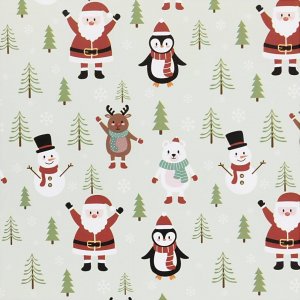 Presentpapper - isblå - julmotiv - 5 m Presentpapper - isblå - julmotiv - 5 m