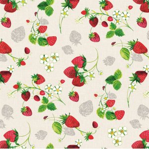 Vaxduk PVC Jordgubbar/Blommor Vaxduk PVC Jordgubbar/Blommor
