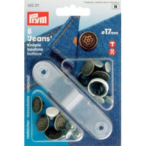 Jeansknappar antik mässing blomma 17 mm 8 st Jeansknappar antik mässing blomma 17 mm 8 st